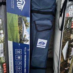 E-Z UP 13x13 ONE-UP Instant Canopy Tent - Pop Up Outdoor Shade Tent with Vented Top, Adjustable Height & Roller Bag