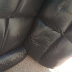 Couch , Black Leather , 