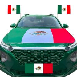 Mexican Flag Car Hood Cover, auto polister $10