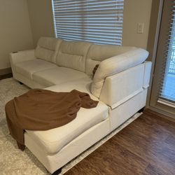 108 in Cream Sectional Sofa , Wireless / USB Charging 
