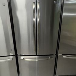 GE is a 24.8 cubic foot refrigerator with bottom freezer a receipt for 90 days warranty