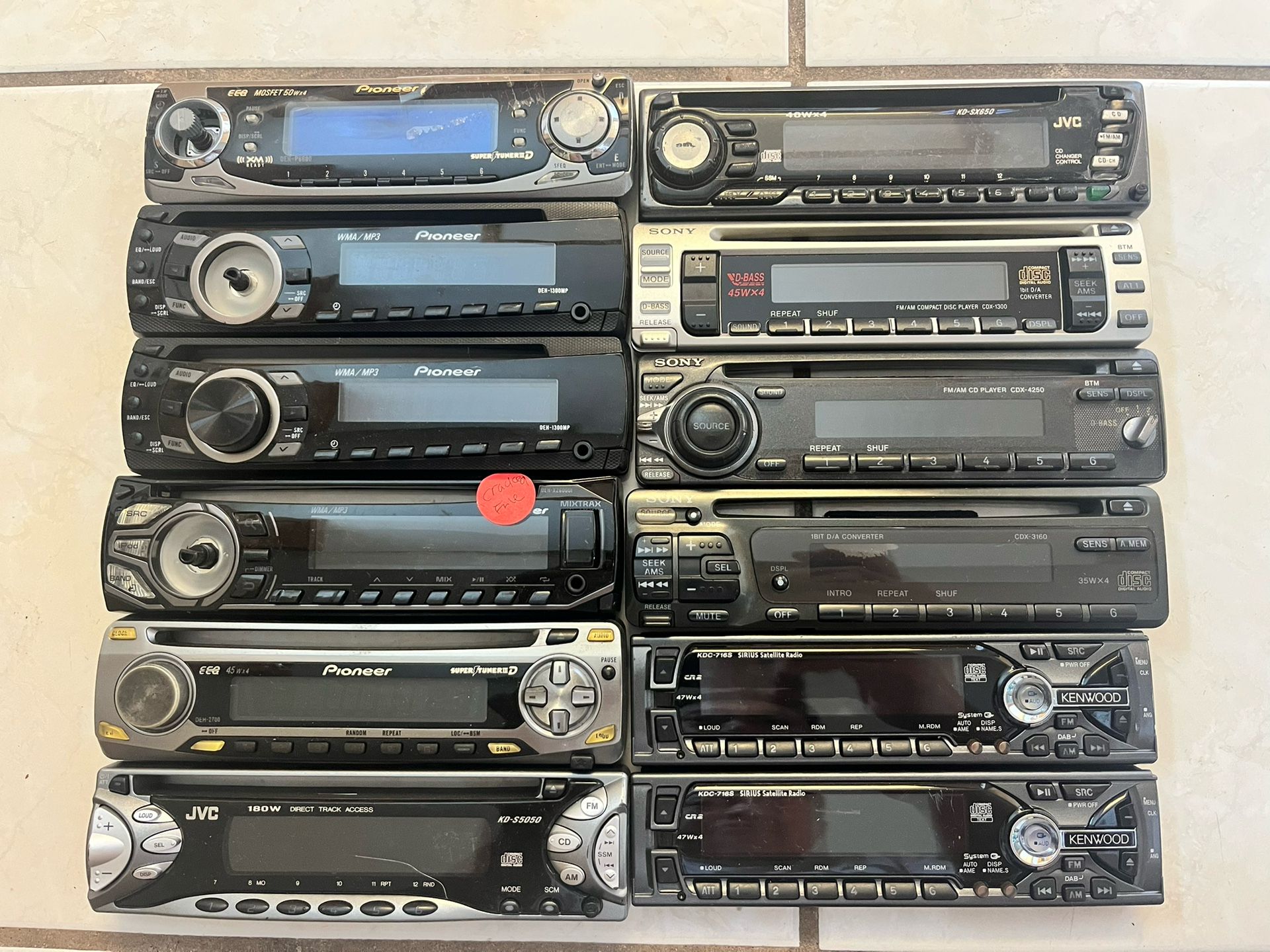 Lot Of Car Stereo Faceplates Only Sony Pioneer Kenwood JVC