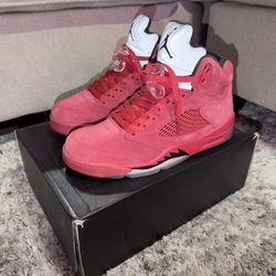 Jordan 5 Red Suede Size 9