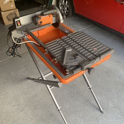 Ridgid Tile Saw /  w/Stand / Wet Or Dry / 7” / Diamond Blade - EC!