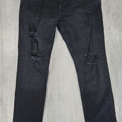 Guess Distressed Slim Tapered Finnley Black Jeans