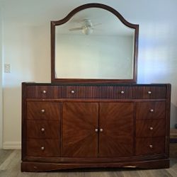 Vietnamese Wooden Dresser With Mirror