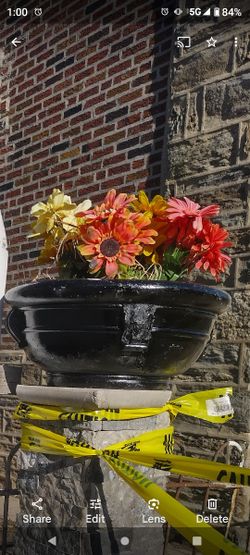 Two (2) Flower Pot URNS Painted Black 10 Each