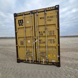 Yellow 40' High Cube Container — Used, Extra Height, Delivery Available