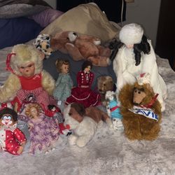 Vintage Doll And Stuffed Animal Collection