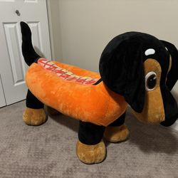HUGE 50 inch Black Hot Dog Dog Stuffed Animal Puyallup Fair Grand Prize