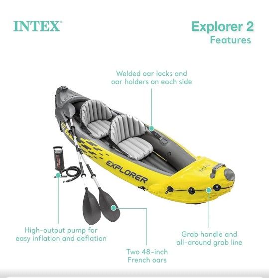 Intex Explorer K2 Inflatable Kayak - 2 person capacity