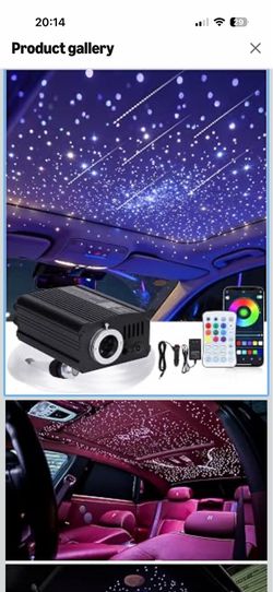 Twinkle & Meteor Starlight Headliner Kit, 750pcs 0.03in x 9.8ft 2-in-1 compact engine,16W RGBW Fiber Optic Star Lights,200 White Shooting Stars,App & 