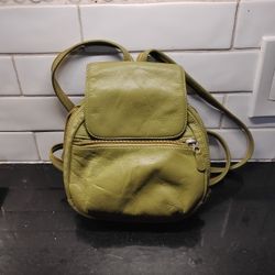 Ili Green Leather Purse Backpack