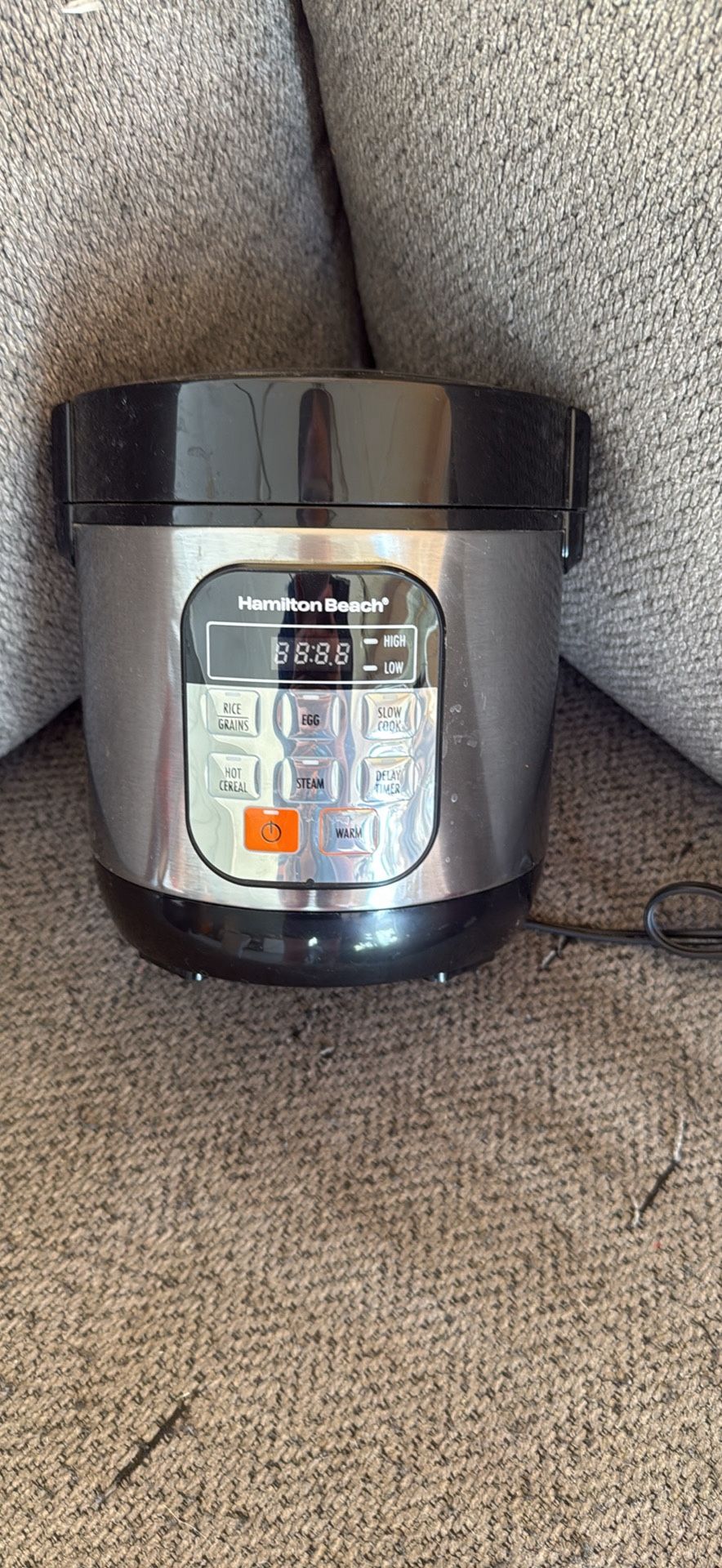 amilton Beach Digital Programmable Rice Cooker & Food Steamer, with Slow Hard-Boiled Egg Functions, Egg/Steam Tray, Small & Compact, 6 Cups Cooked (3