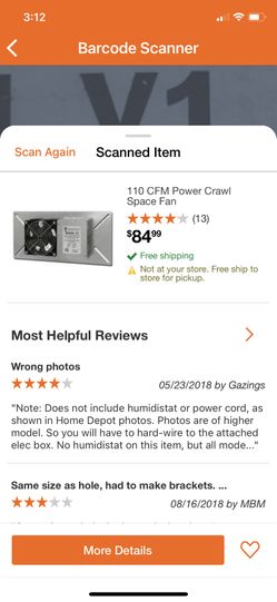 110 CFM POWER CRWAL SPACE FAN BRAND NEW