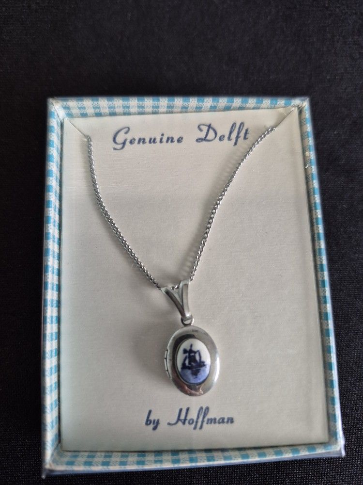 Delft Locket And Chain. Nib