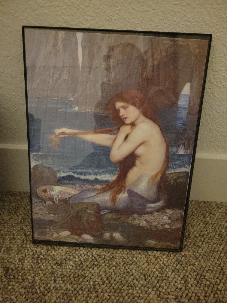 The Mermaid Painting By John William Waterhouse With Frame