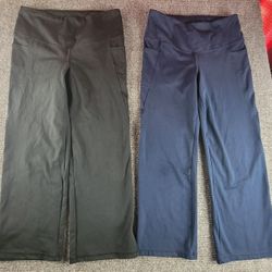 Jockey Cotton Stretch Slim Yoga Flare Pant Medium Blue Black Womens Pocket Nwot