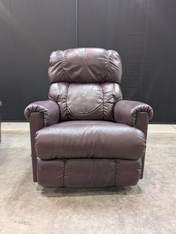 Burgundy Leather LaZboy Reclining Armchair