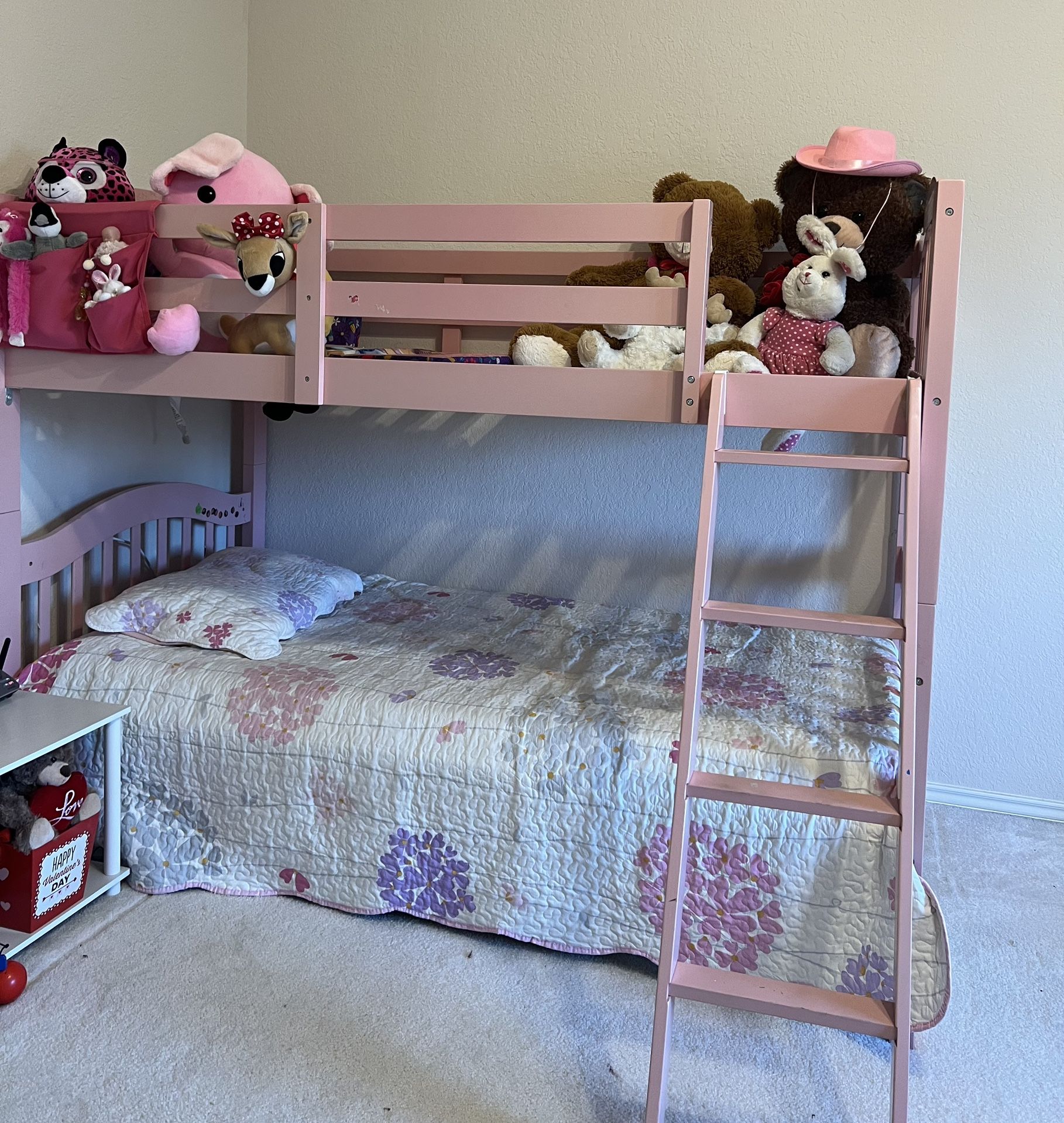 Pink Bunk Bed with ladder + Pink Princess tent