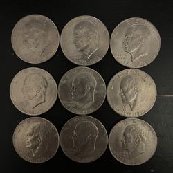 Old one dollar US coins