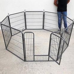 (Brand New) $100 Heavy Duty 8-Panel Dog Playpen, Each Panel 32” Tall X 32” Wide Pet Exercise Fence Crate Kennel Gate 