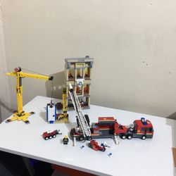 Lego Fire Truck And Construction Site