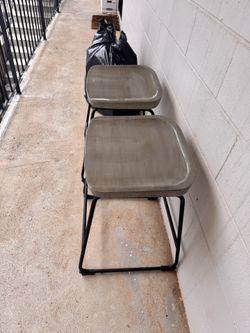 Gray Black Bar Stools Set Of Two Seat
