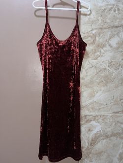 Burgundy velvet dress