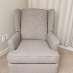 Grey Upholstered Glider/Armchair – Excellent Condition Original Price $300