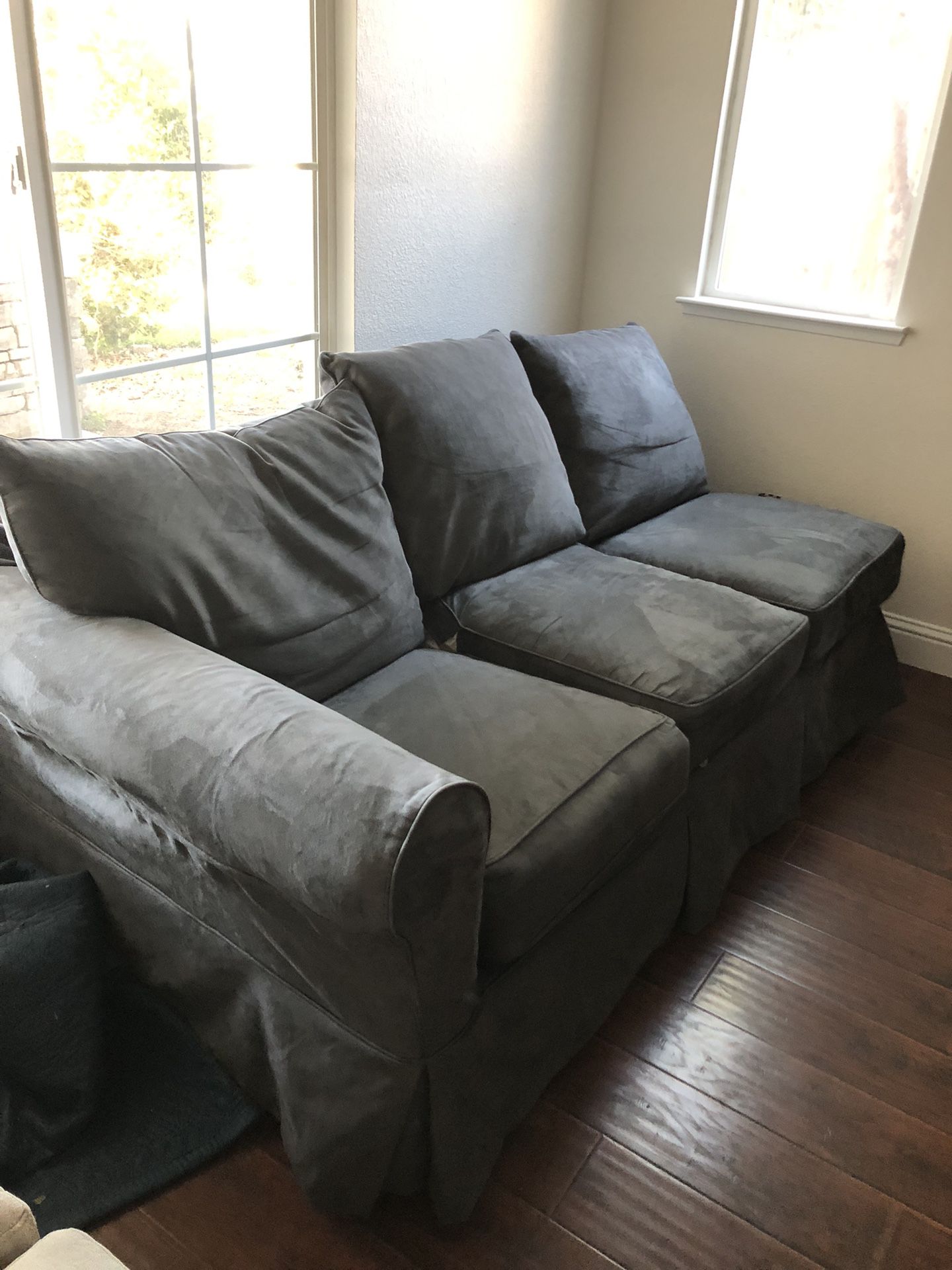 Grey Suede Couch