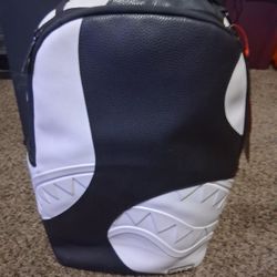 Sprayground  Sideways Shark White And Black All Leather Backpack