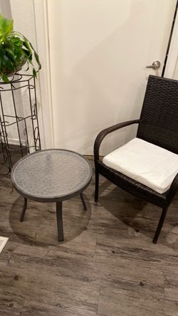 Chair and stand and table small