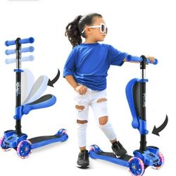 Kids New Scooter With Seat Lighted Wheels. Read Details 