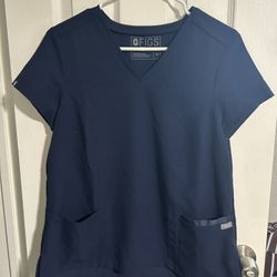 Figs Navy Scrub Top Gaya Camo