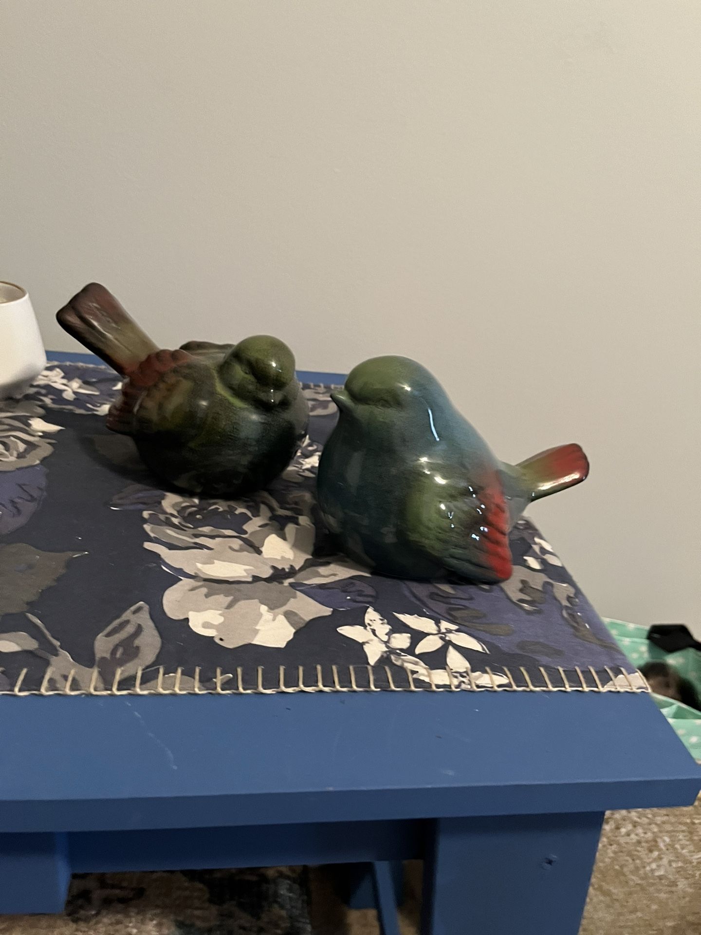 SET OF TEAL BIRD DECOR! Beautiful Little Birdies.