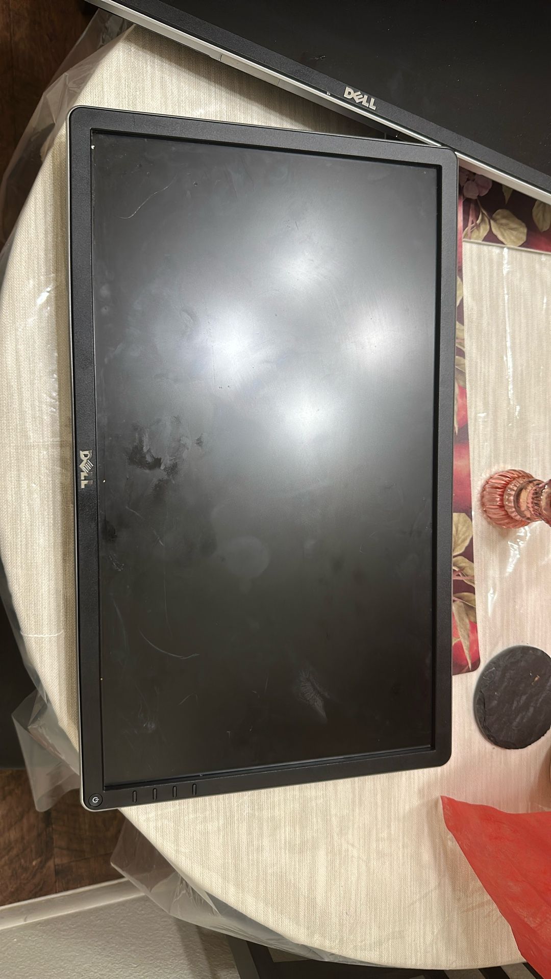 Two Computer Monitors And Table Mount.