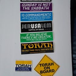 Fossilized Customs Bumper Stickers Decals Lot Of 8 - Religious - Torah - Sabbath