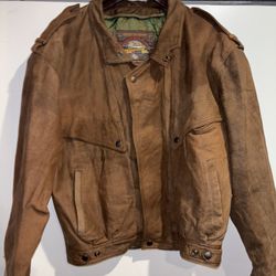 Men’s Medium Leather Bomber Jacket 