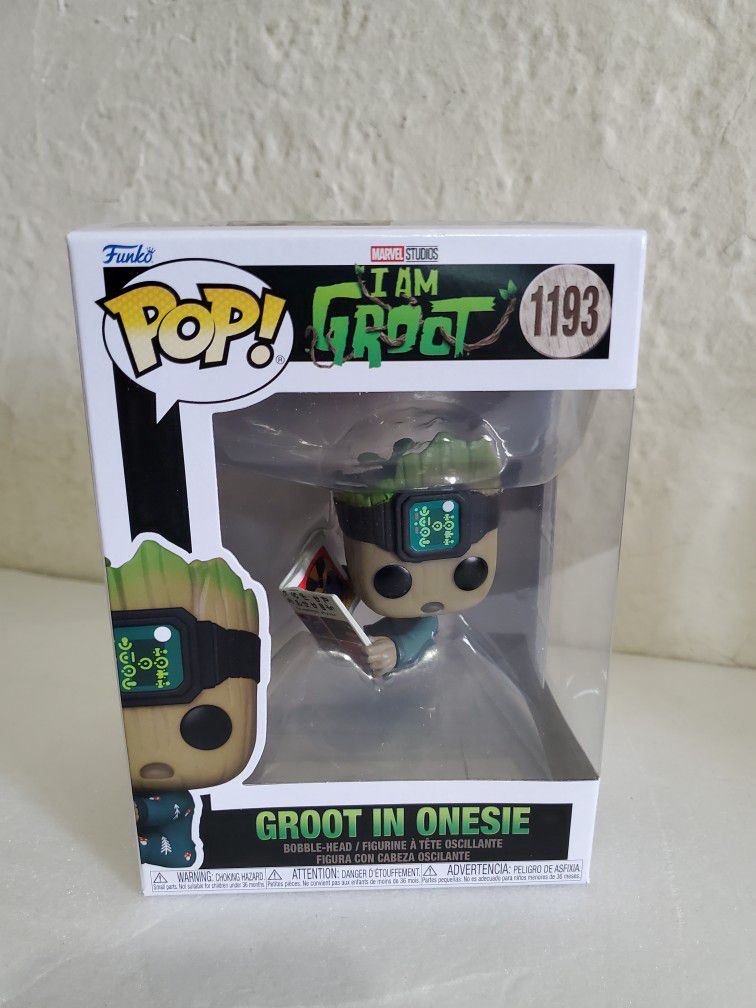 Funko POP! Marvel I Am Groot - Groot in Onesie with Book 2.75-in Vinyl  Bobblehead