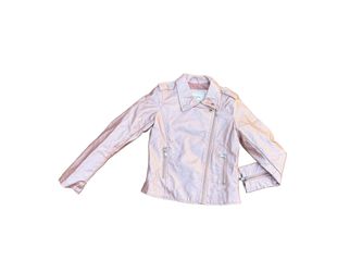 Ci Sono Kids Cavalini Girls Pink Faux Leather Zip Front Short Jacket Size 12