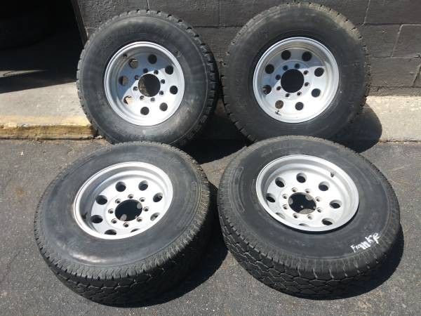 Set of four 8 lug 16x8 inch alloy rims. Dodge, Ford, Chevy