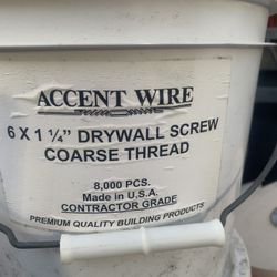Drywall/sheetrock screws, 1-1/4” coarse thread buckets 25lbs  (6 available