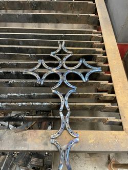 Handmade Cross Made From Horse Shoes (Colored)