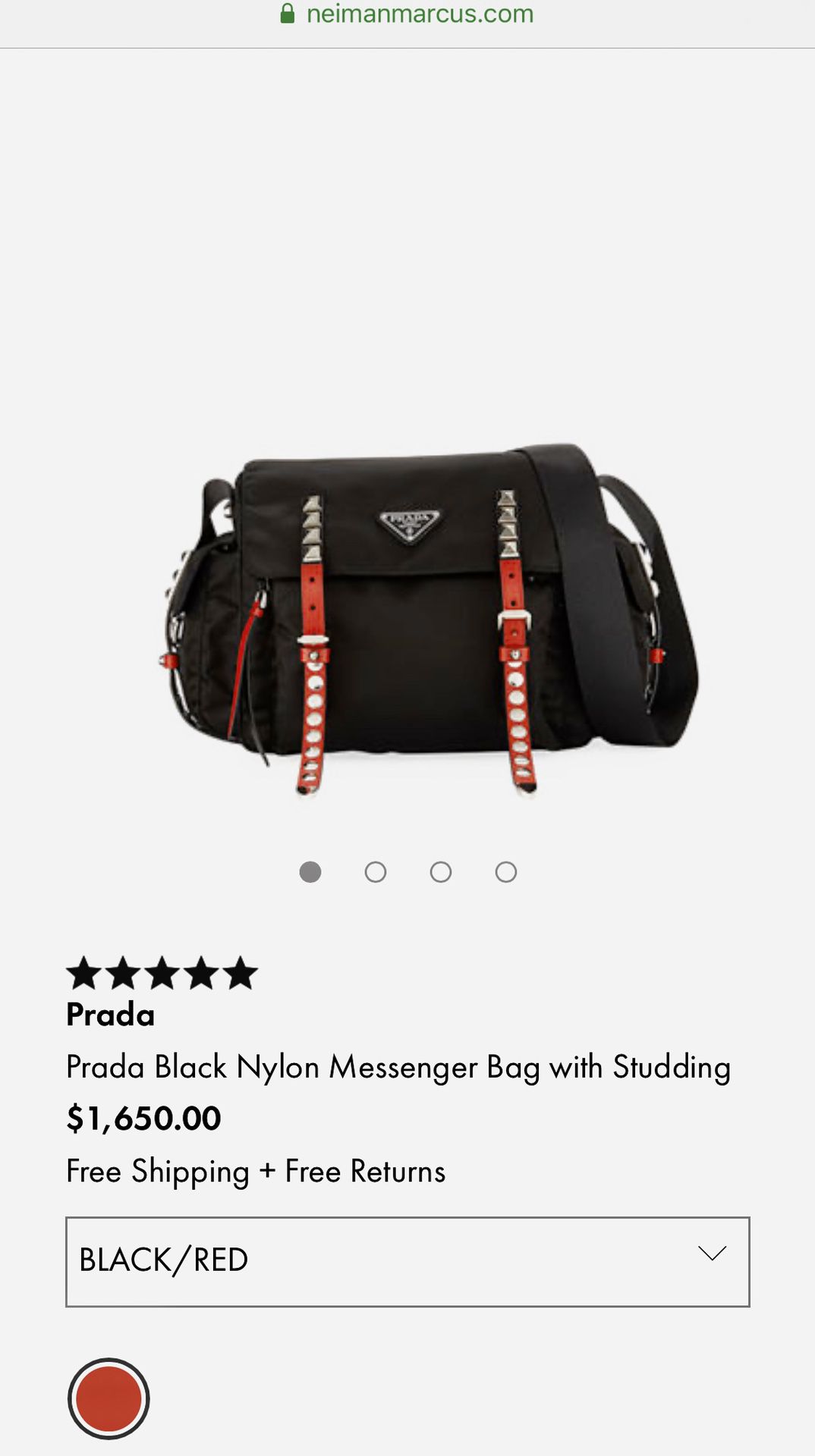 Prada Black nylon messenger bag MSRP $1,650