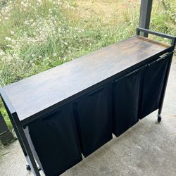 Laundry Basket Holder With Wheels