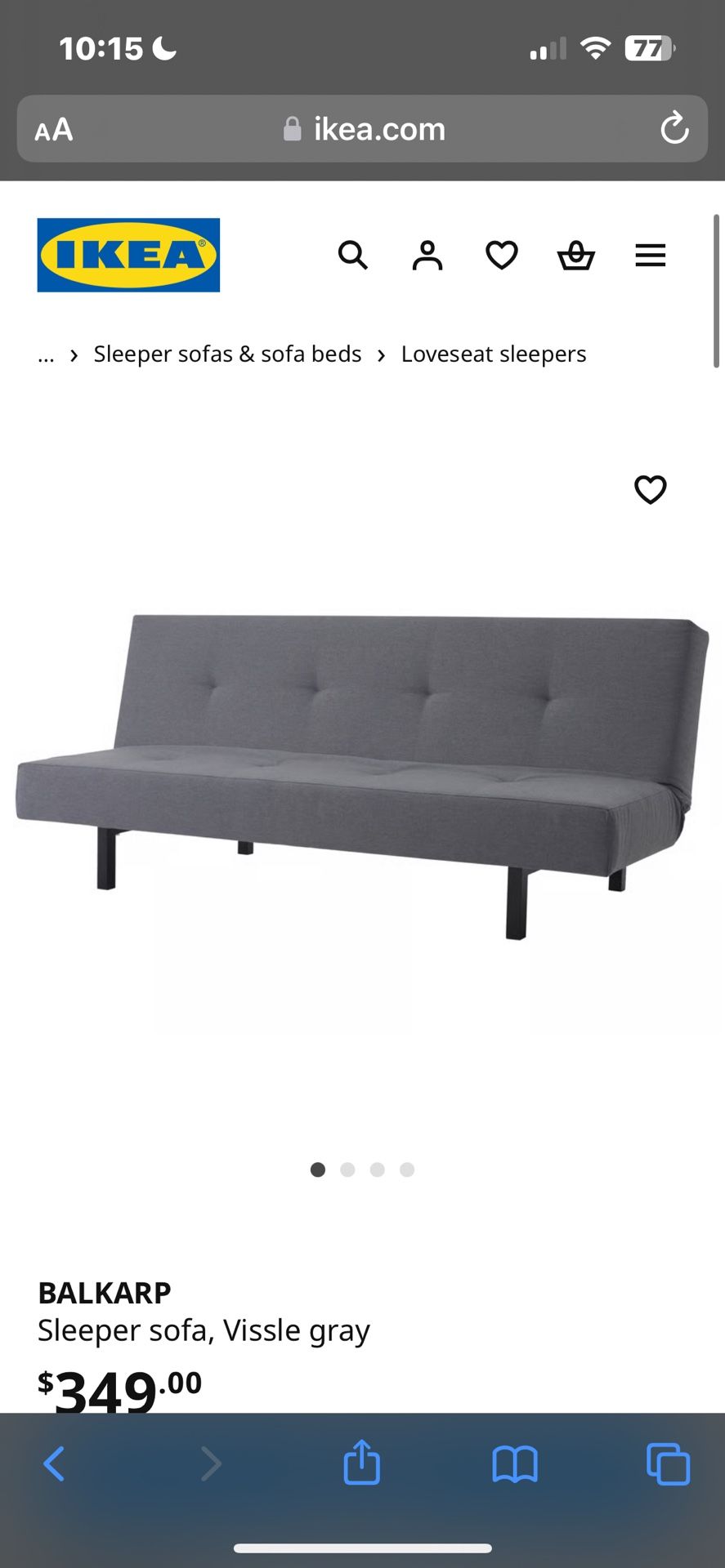 Black Ikea Sofa bed 