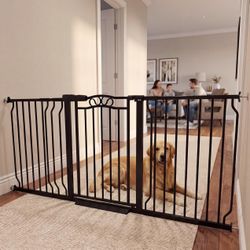 62.5"-71.6" Extra Wide Baby Gate & Dog Gate,Pressure Mounted No Drilling Pet Gate
