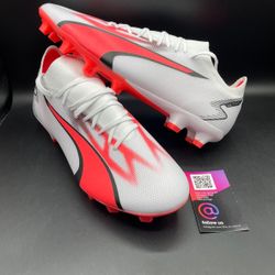 New Puma Ultra Match FG AG Soccer Cleats Shoes White Mens Size 12