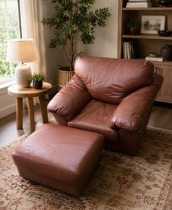 Leather recliner couch